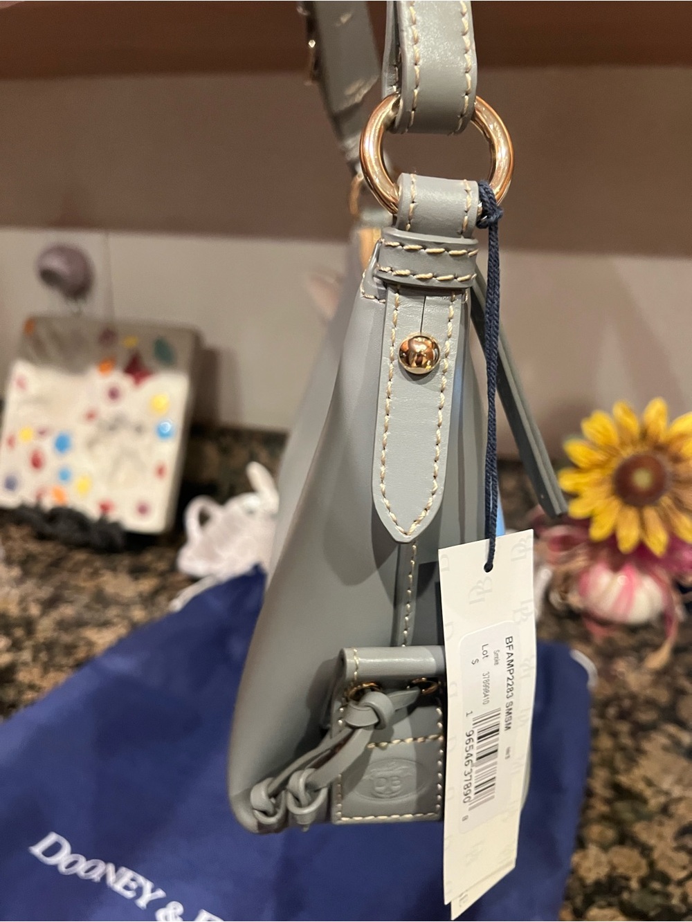 Dooney & Bourke Hobo 25 in Light Gray with Gold Hardware - Picture 7 of 7